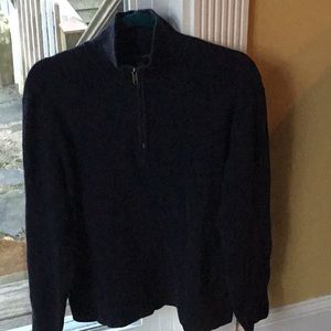 Half zip up wool and cotton sweater